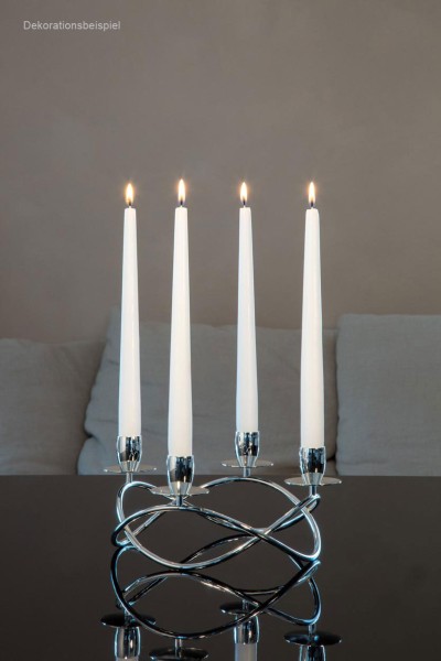 4-lichtiger Silberleuchter versilbert, Höhe 11 cm