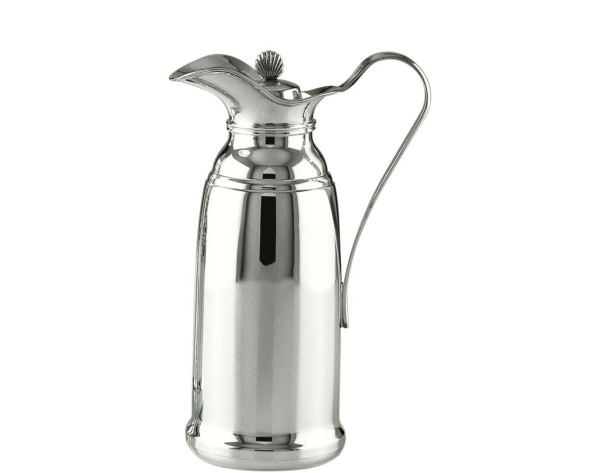 Thermoskanne Faden mit Muscheldeckel, versilbert, Höhe 29 cm