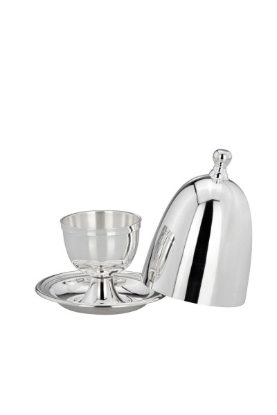 Eierbecher mit Deckel, versilbert Höhe 10,5 cm