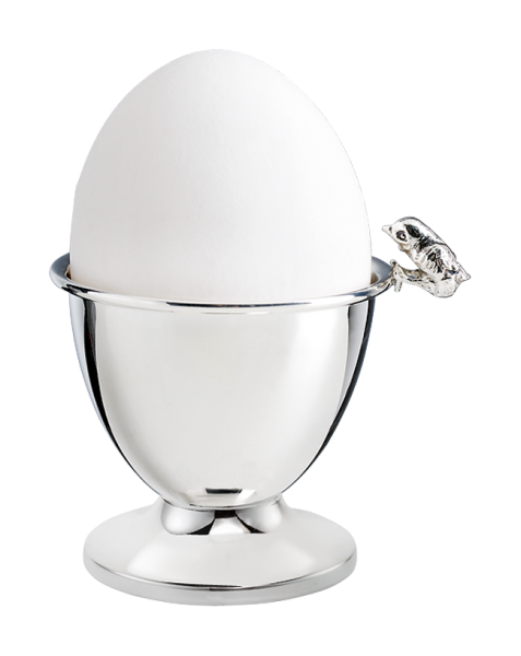 Eierbecher mit Küken, versilbert, Höhe 5 cm