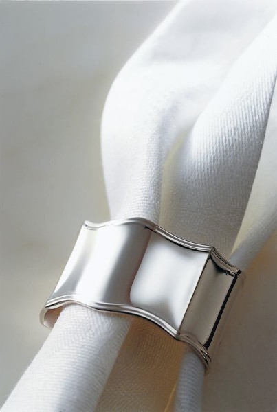 Serviettenring Navette in 925 Sterling-Silber