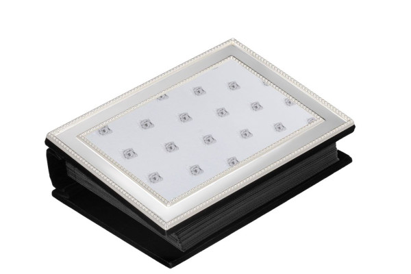 Fotoalbum Perlrand, versilbert, anlaufgeschützt, 10 x 15 cm für 100 Fotos-
