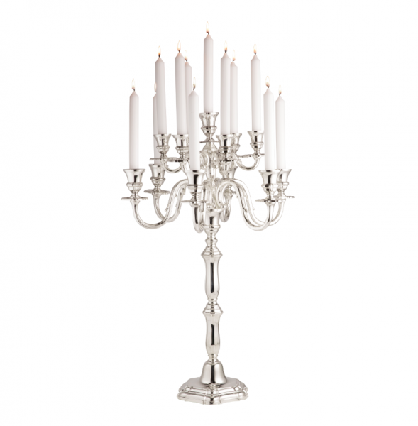 Silberleuchter " Barock", 13-lichtig mit abnehmbarer Krone in Sterling Silber