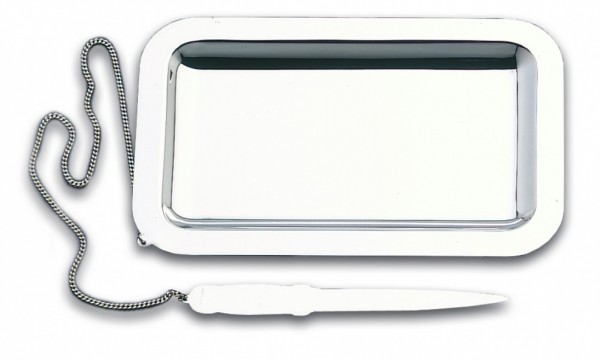 Brieftablett mit Brieföffner in Sterling-Silber, 25 x 15 cm