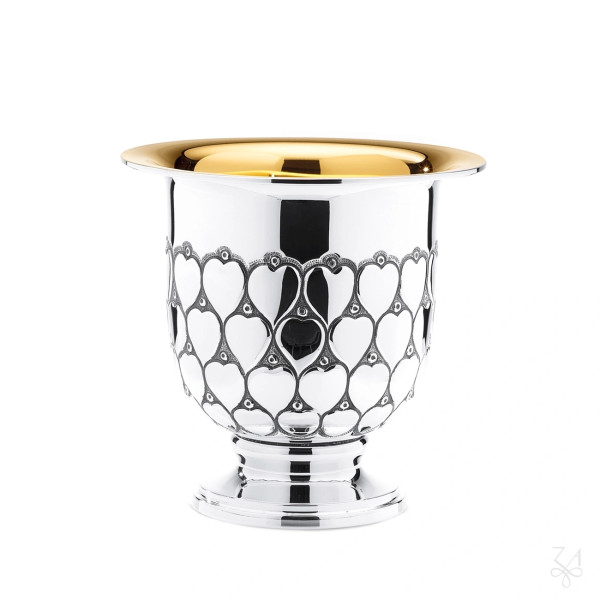 Champagnerkühler Herz, Sterling-Silber Höhe23 cm
