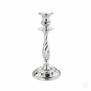 Silberleuchter Barock gedreht, Sterling-Silber, Höhe 23 cm