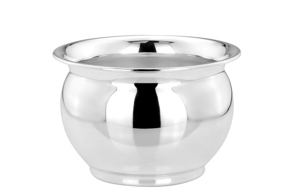 Blumenübertopf glatt versilbert, Höhe 12,5 cm, Ø 18 cm