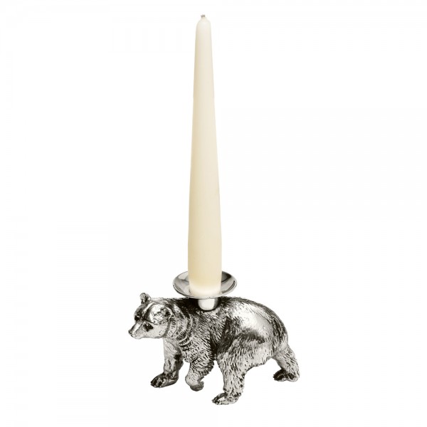 Kerzenleuchter Bär in Sterling Silber, 8cm